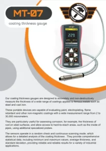 Descrição dos medidores de espessura de revestimento MT-07